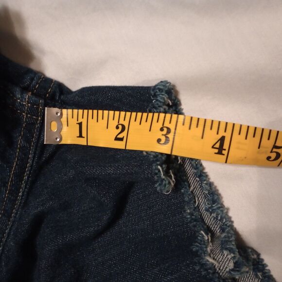 Dickies Jean Shortall Size M Raw Hem Balloon Applique Distressed Fun - Picture 9 of 10